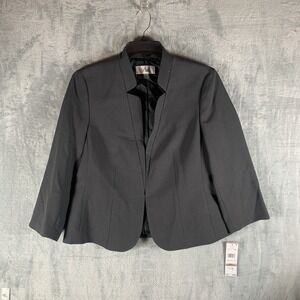 Le Suit Women's Blazer Jacket 12 Gray Notch Collar Career Office Formal NWT‎